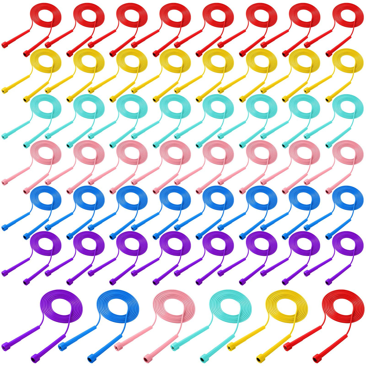 Silipull 72/144 Pcs PVC Jump Ropes Bulk for Fitness 9.2 ft