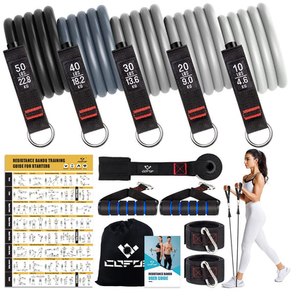 Resistance Bands with Handles for Women, 5 Level Exercise Bands