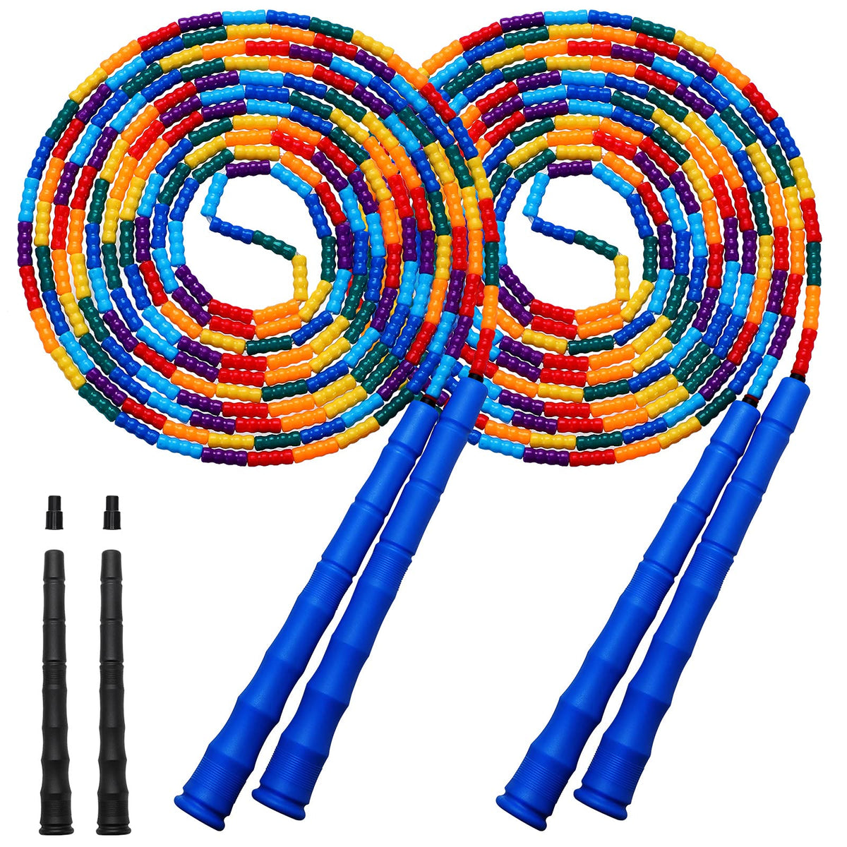 Double Dutch Jump Rope Long Jump Rope 16 FT 1 Pack/2 Pack, Adjustable Soft Beaded Diy Jump Rope for Kids Adult Long Enough for 5-6 Jumpers