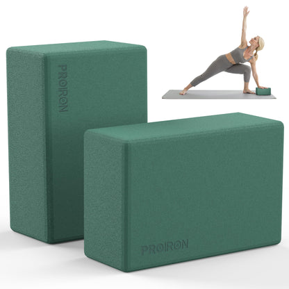 PROIRON Yoga Blocks, 2 Pack Supportive High Density Premium Eva Foam, Soft Non-Slip Surface with Curved Edges Stretch Blocks For Yoga, Pilates, Stretching