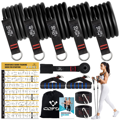 Resistance Bands with Handles for Women, 5 Level Exercise Bands