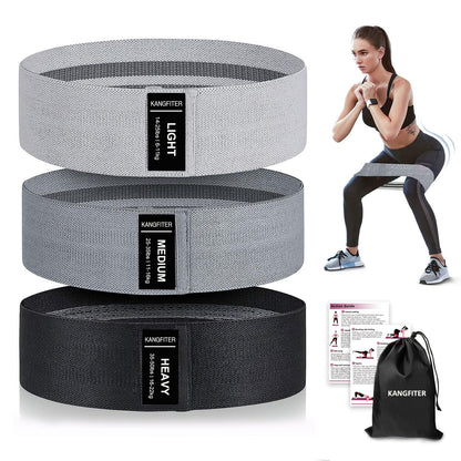 KANGFITER Non-Slip Fabric Resistance Bands for Working Out 3 Levels