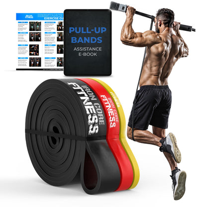 Pull Up Assistance Resistance Bands - Long Loop Power Bands for Men and Women - Strength Power Flexibility Training at Home & Gym - Ebooks & Workout Chart Included by Iron Core Fitness