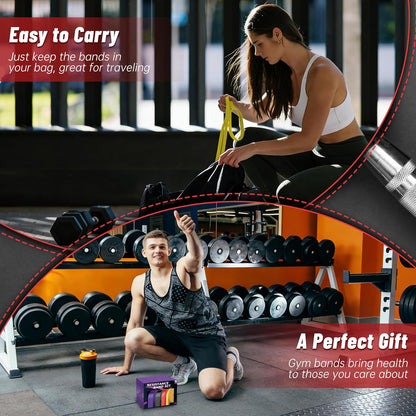 4-Level Resistance Bands for Working Out, Pull Up Assistance Bands