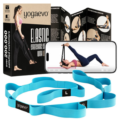 Yogaevo Elastic Stretching Strap With Loops For Physical Therapy
