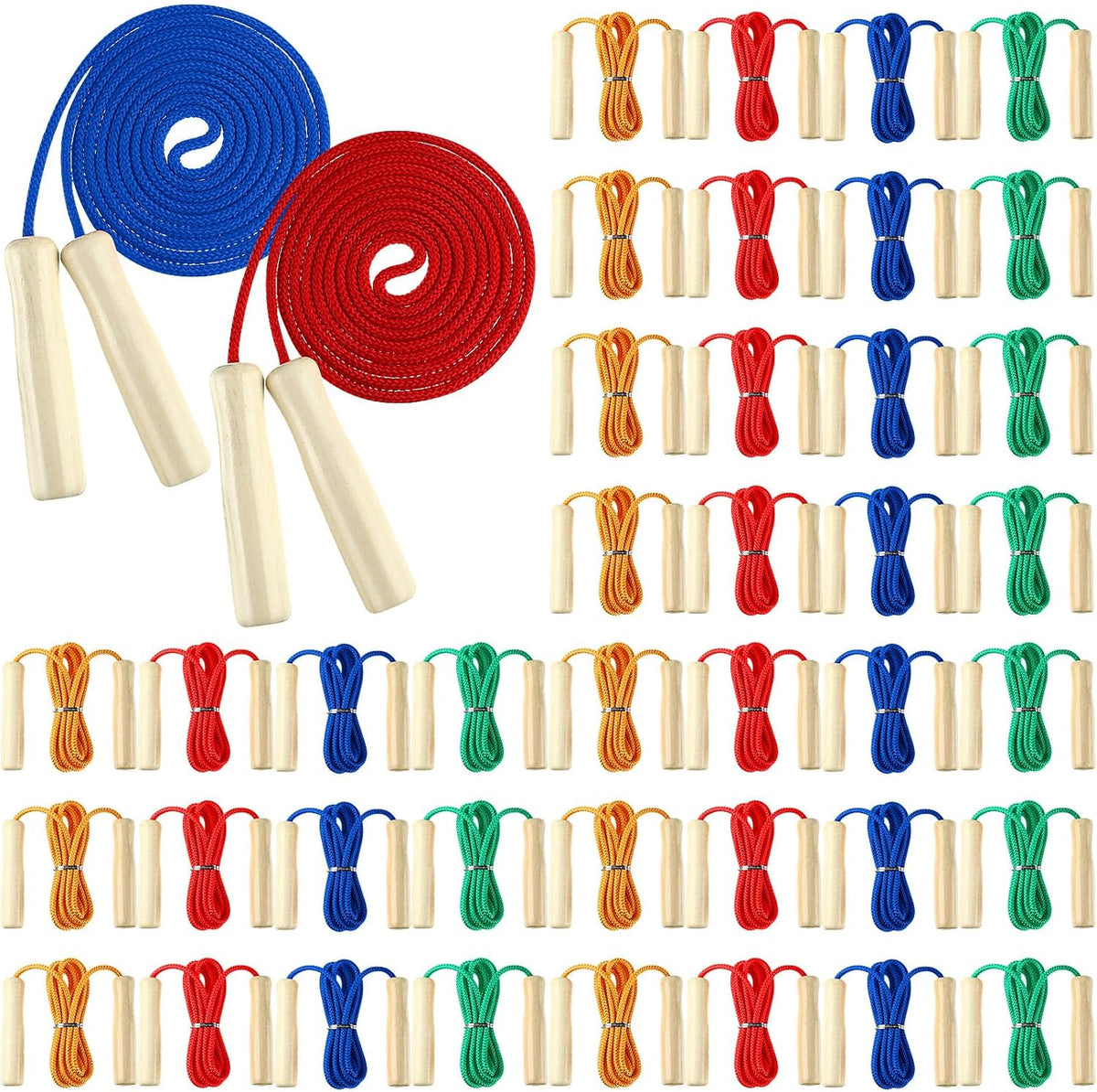 8.53 FT Jump Ropes for Kids Adults Adjustable Cotton Skipping Rope with Wooden Handle for End of The School Training Multiplayer Double Dutch Jump Rope Exercise Outdoor Fun School Sport Gift