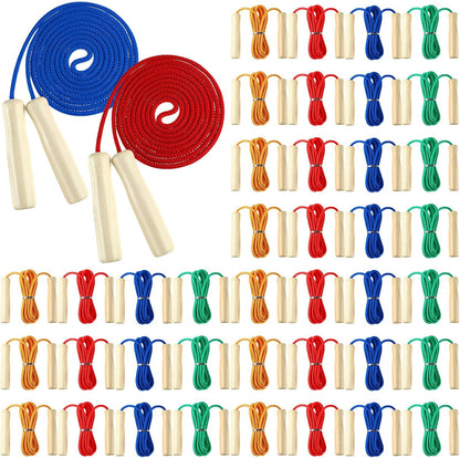 8.53 FT Jump Ropes for Kids Adults Adjustable Cotton Skipping Rope with Wooden Handle for End of The School Training Multiplayer Double Dutch Jump Rope Exercise Outdoor Fun School Sport Gift