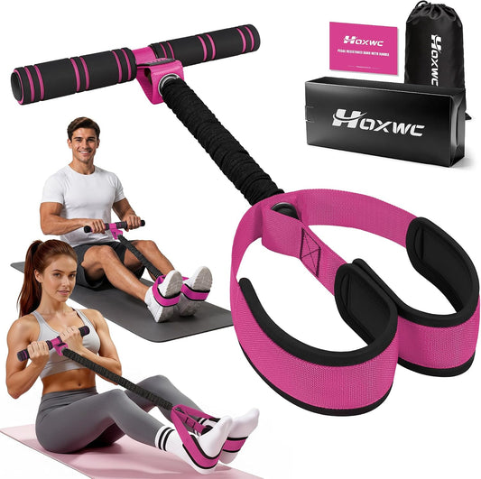 HOXWC Multifunction Pedal Resistance Band with Handle, 50LBS Foot Pedal Resistance Bands for Core/ABS, Arm, Waist, Abdomen, Leg Workout, Portable Sit Up Exercise Equipment for Women