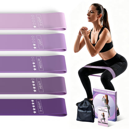 Resistance Loop Exercise Bands, Resistance Bands Exercise Bands for Home Fitness, Stretching, Strength Training, Physical Therapy,Elastic Workout Bands for Women Men Kids, Set of 5