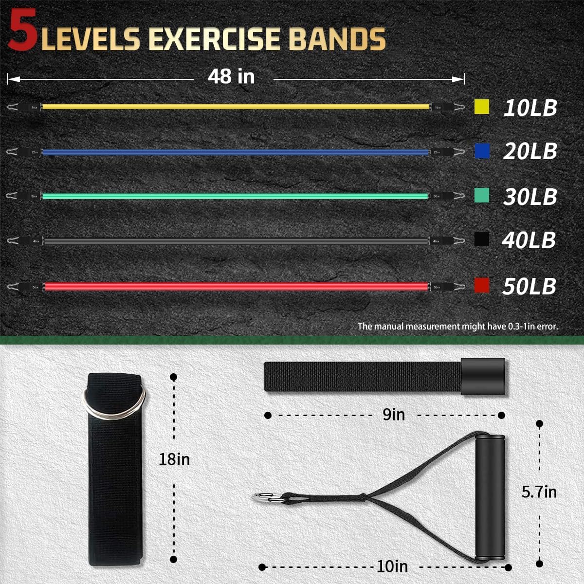 VEICK Resistance Bands with Handles, Exercise Tube Bands Set for Workouts