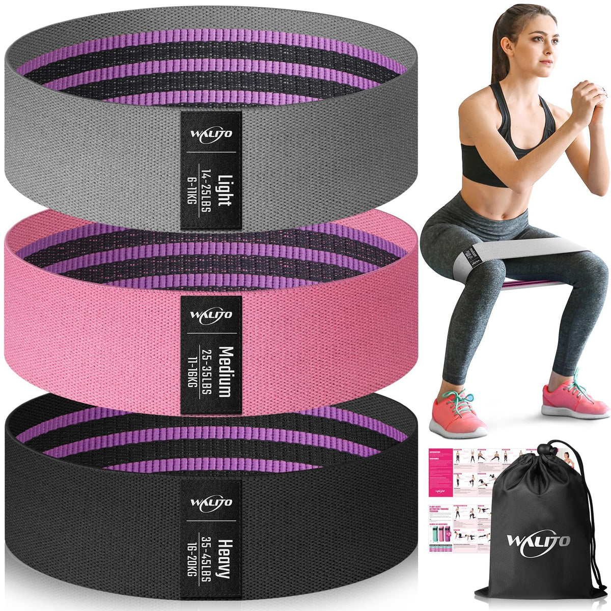 Fabric Resistance Bands for Working Out, Exercise Bands for Glutes and Legs