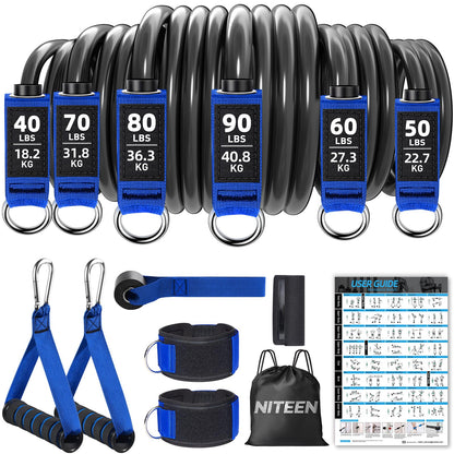 NITEEN 310lbs/390lbs Heavy Resistance Bands with Handles for Working Out