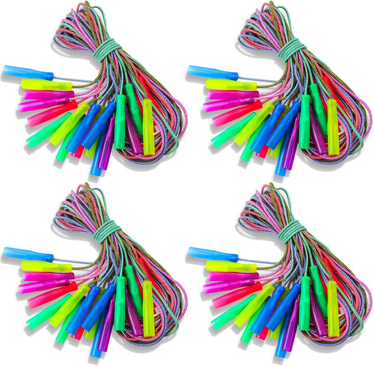 Honoson 100 Pcs Jump Ropes Bulk for Kids 7.8ft Adjustable,Multicolor