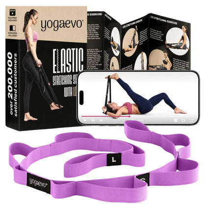 Yogaevo Elastic Stretching Strap With Loops For Physical Therapy