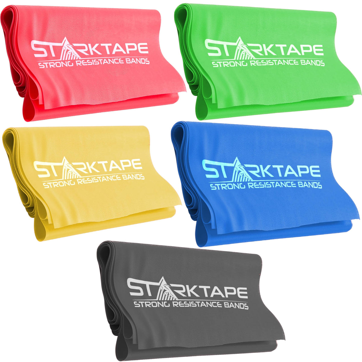 Resistance Bands Set. 3 or 5 Pack Non-Latex Physical Therapy, Professional Elastic Band. Perfect for Home Exercise, Workout, Strength Training, Yoga, Pilates, Rehab, Gym