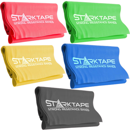 Resistance Bands Set. 3 or 5 Pack Non-Latex Physical Therapy, Professional Elastic Band. Perfect for Home Exercise, Workout, Strength Training, Yoga, Pilates, Rehab, Gym