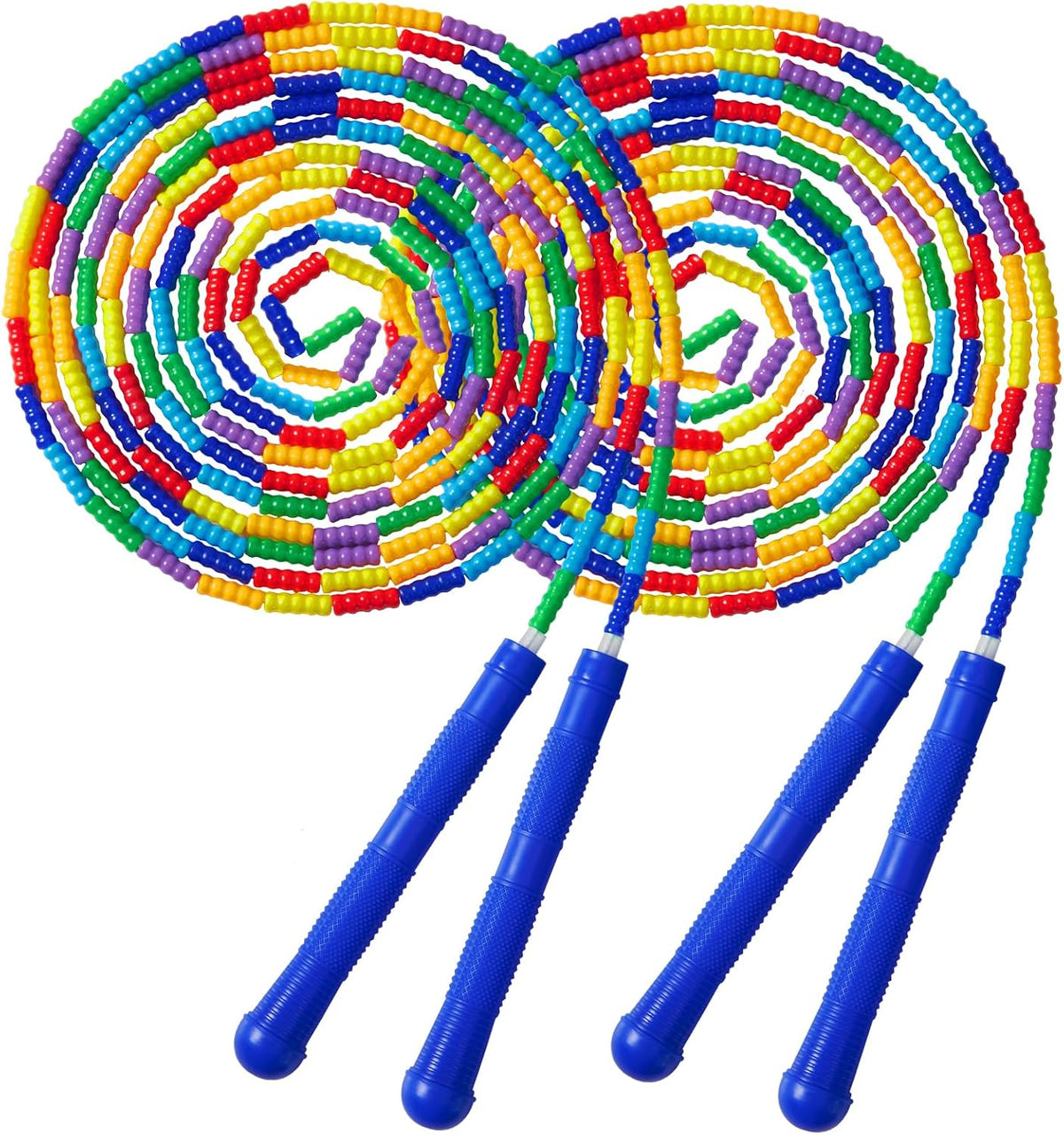 Long Double Dutch Jump Rope 16 Ft 2 Pack, Beaded Skipping Ropes for Kids