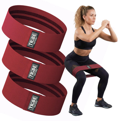 Fabric Resistance Bands for Working Out, 3-Pack for Legs and Glutes