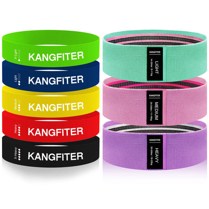 KANGFITER Non-Slip Fabric Resistance Bands for Working Out 3 Levels