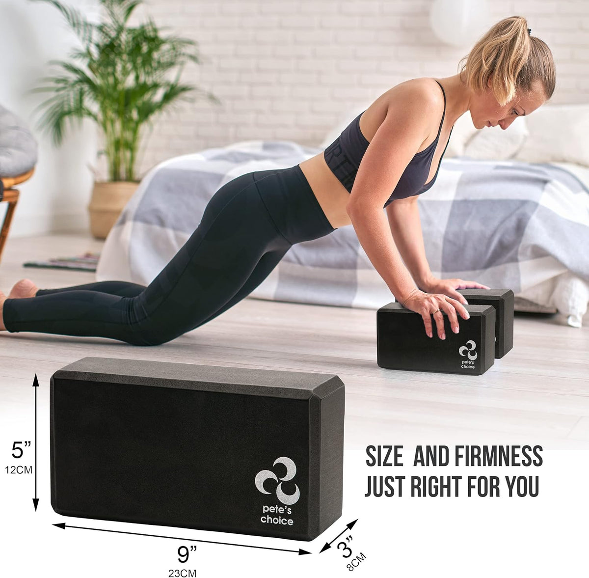 Stretching Straps and Yoga Blocks - Yoga Beginner Kit for Pilates & Gym