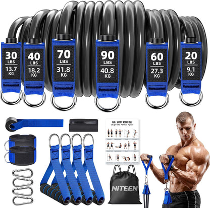 NITEEN 310lbs/390lbs Heavy Resistance Bands with Handles for Working Out