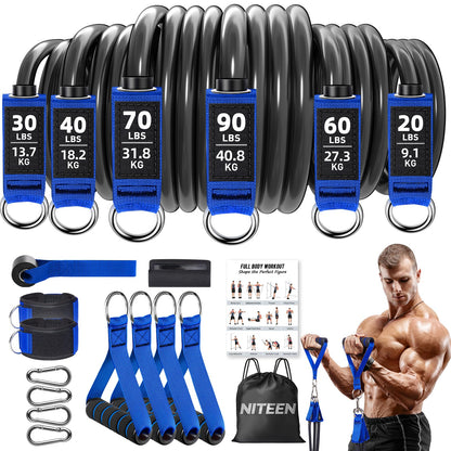 NITEEN 310lbs/390lbs Heavy Resistance Bands with Handles for Working Out