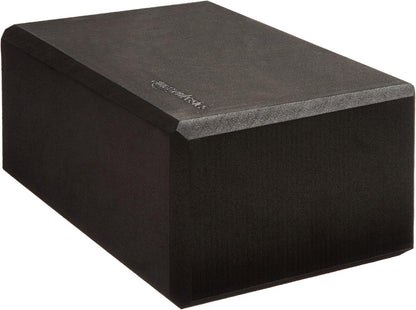 Amazon Basics Non-Slip Yoga Blocks, Set of 2, Deepen Poses, 4" x 9" x 6", Black