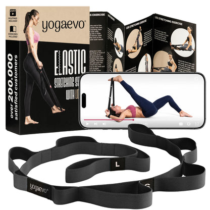 Yogaevo Elastic Stretching Strap With Loops For Physical Therapy