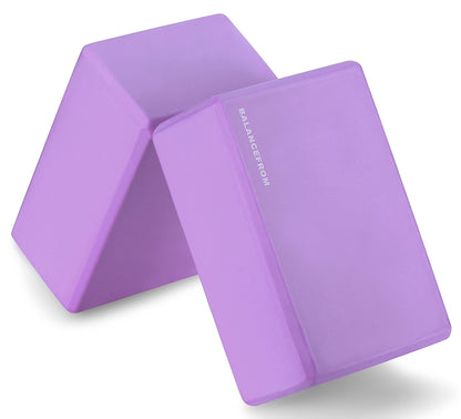 Fitvids Set of 2 High Density Yoga Blocks, 9"x6"x4" Each