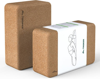 Cork Yoga Blocks 2 Pack,Support for Yoga, Pilates, Stretching