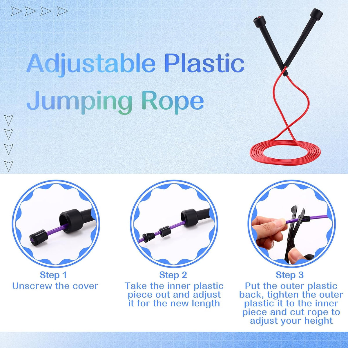 Silipull 72/144 Pcs PVC Jump Ropes Bulk for Fitness 9.2 ft