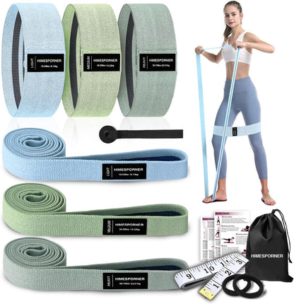 HIMESPORNER 9 PCS Fabric Resistance Bands Set for Working Out