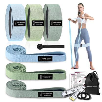 HIMESPORNER 9 PCS Fabric Resistance Bands Set for Working Out