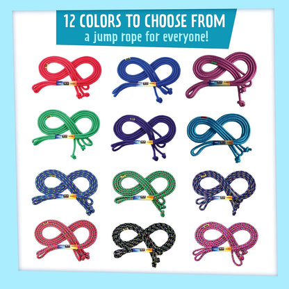 Just Jump It 16' Foot Single Jump Rope for Kids Women and Men - Active Outdoor Youth Fitness Excersing Equipment - Double Dutch Length Gym Accessories