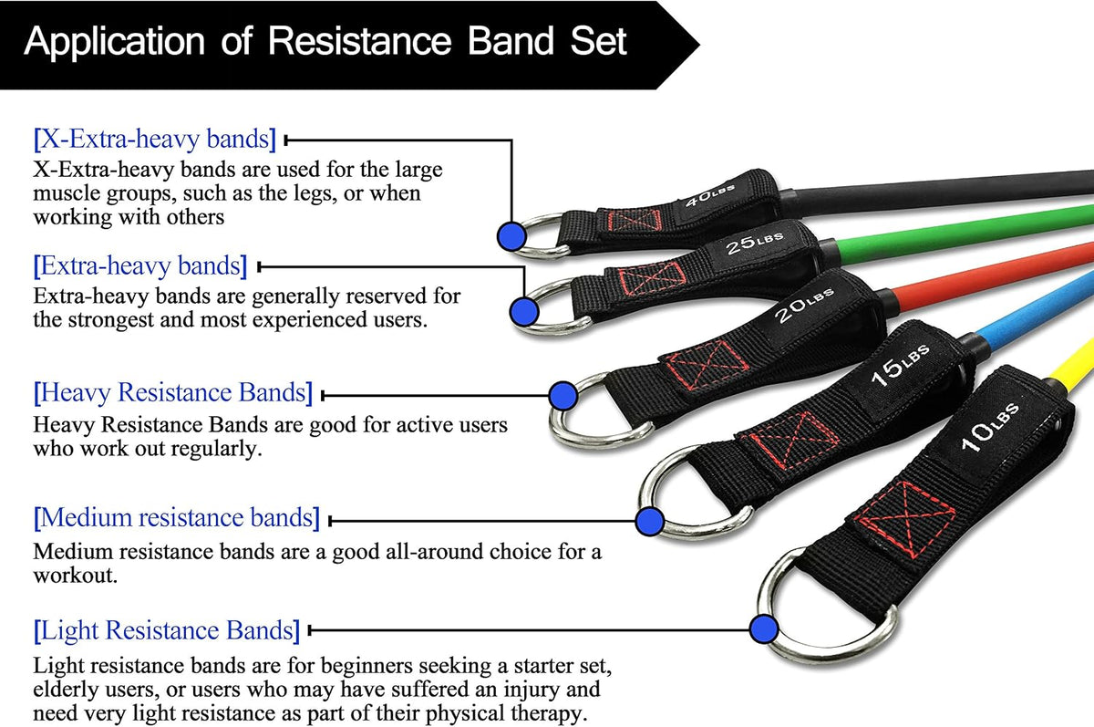 TheFitLife Resistance Bands Set with Handles, Door Anchor and Ankle Straps