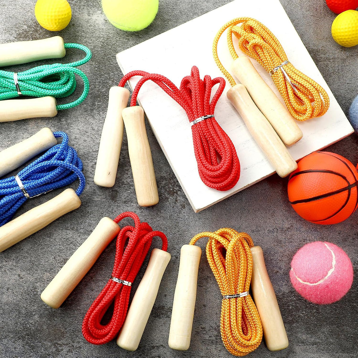 8.53 FT Jump Ropes for Kids Adults Adjustable Cotton Skipping Rope with Wooden Handle for End of The School Training Multiplayer Double Dutch Jump Rope Exercise Outdoor Fun School Sport Gift