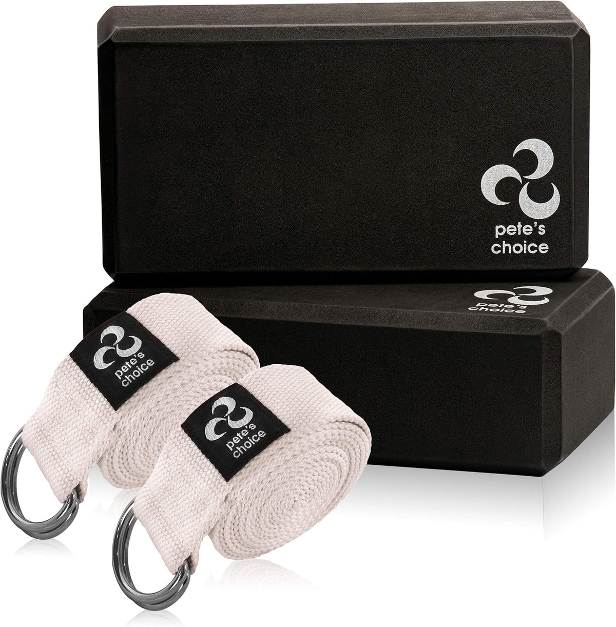 Stretching Straps and Yoga Blocks - Yoga Beginner Kit for Pilates & Gym