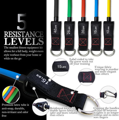 TheFitLife Resistance Bands Set with Handles, Door Anchor and Ankle Straps