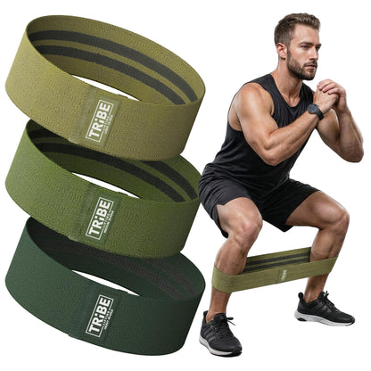 Fabric Resistance Bands for Working Out, 3-Pack for Legs and Glutes
